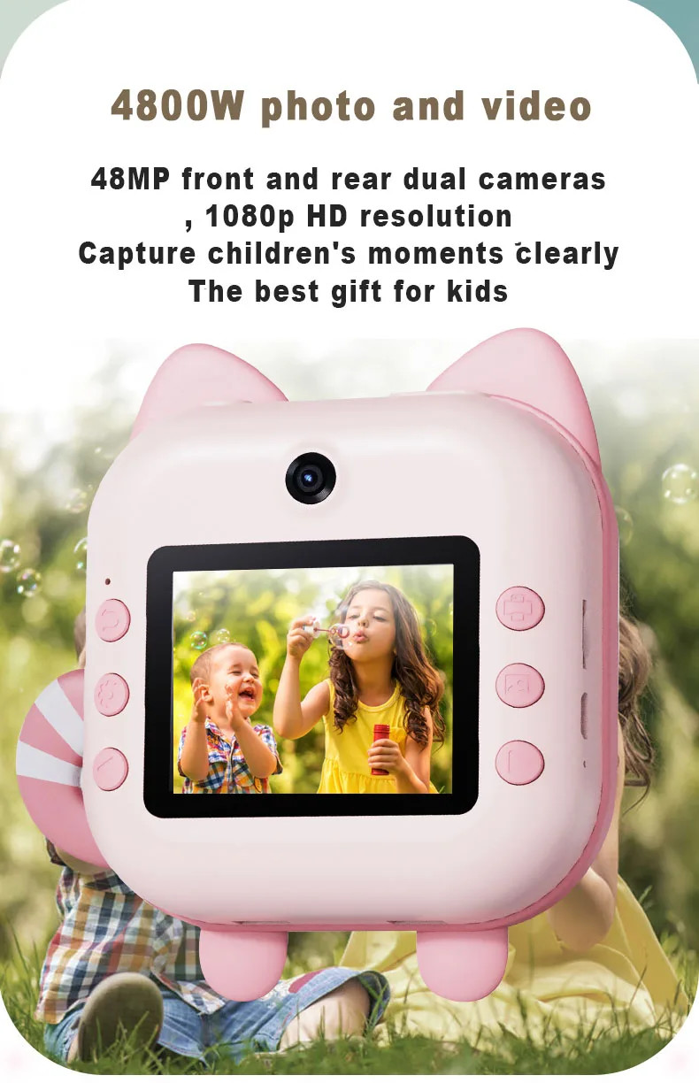 HD Filming M2 Kid Camera 1080p HD Resolution Built-In Games 4800W Pixel
