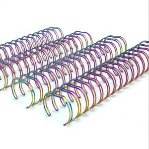 China 165 Sheets 3/4'' Metallic Double Wire Rings Twin Ring Wire Spiral Binding Coils wholesale