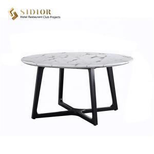 China ECO Friendly Large Round Marble Dining Table white SGS Standard wholesale