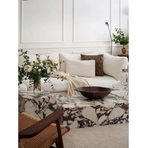 Art Combination Coffee Table in Bvlgari Purple Marble | Elegant Centerpiece