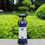 Weather Proof 12 Inch Garden Lighthouse Rotating Light