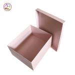 Customized Pink Two Pieces Hard Cardboard Gift Boxes Matte Lamination