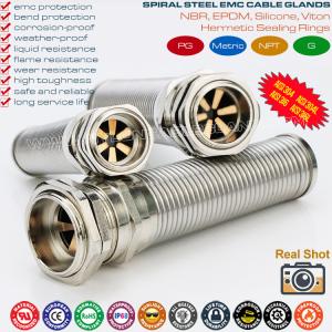 China EMC Shielded Cable Glands Metric M12~M50 Stainless Steel Type 304, 316, 316L with Flexible Bend Protection wholesale