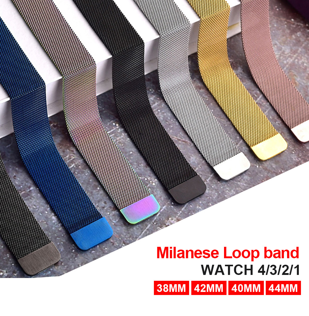 Milanese Stainless Steel Watch Band For Apple Sport Band Watches Series5 Smart Wristband