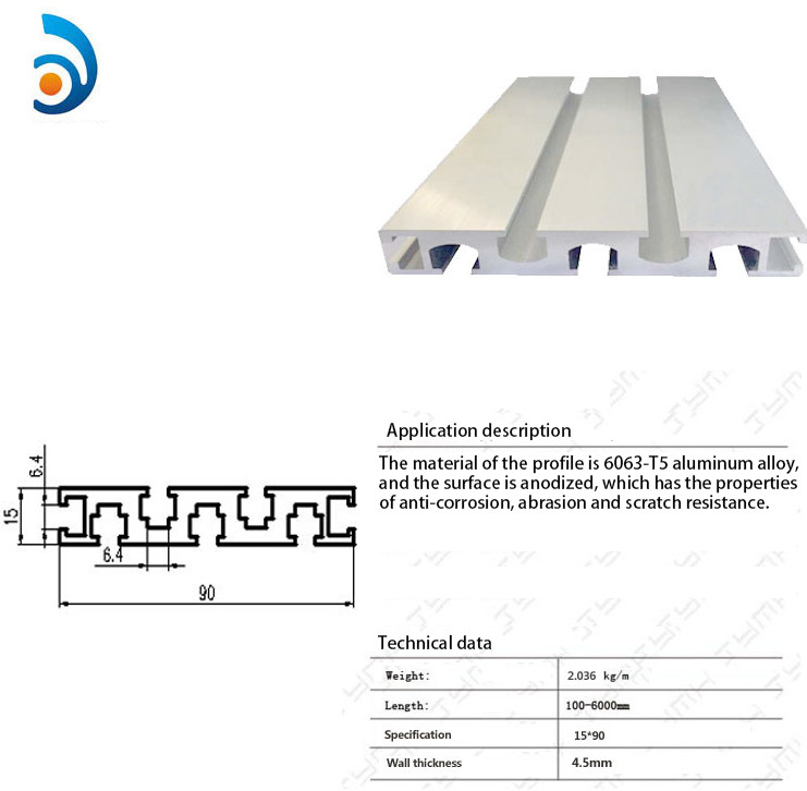 1590 Industrial Aluminum Profile Mill Finish Anodizing
