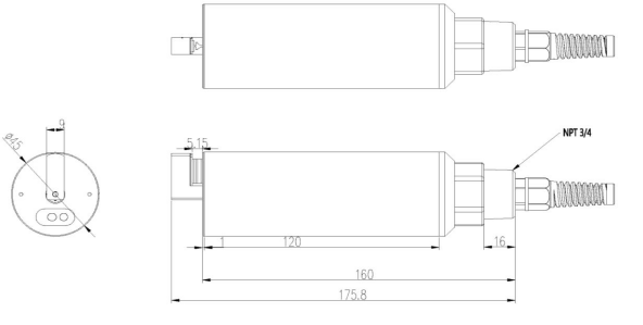 RS485 output oil-in-water real-time monitoring sensor with grade IP68