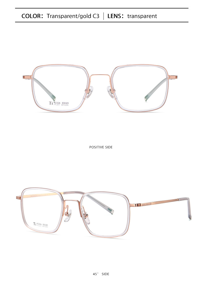 IP Plating Pure Acetate Titanium Glasses , Stable Clear Lens Glasses