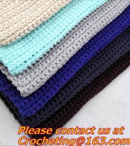 China 100% handmade Crochet Blanket colorful stripe knitted baby blanket cover knit throw blanke wholesale