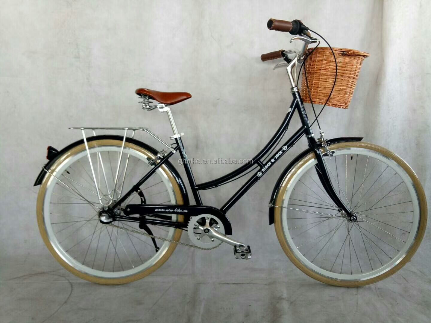3-Piece Combo Offer Vintage Adult Mens Single Speed Retro City Cruiser Bike with Front Basket