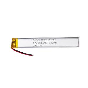 China 3.7V 850mAh 701488 Custom Ultra Narrow Lipo Battery Pack For Portable Medical Devices wholesale