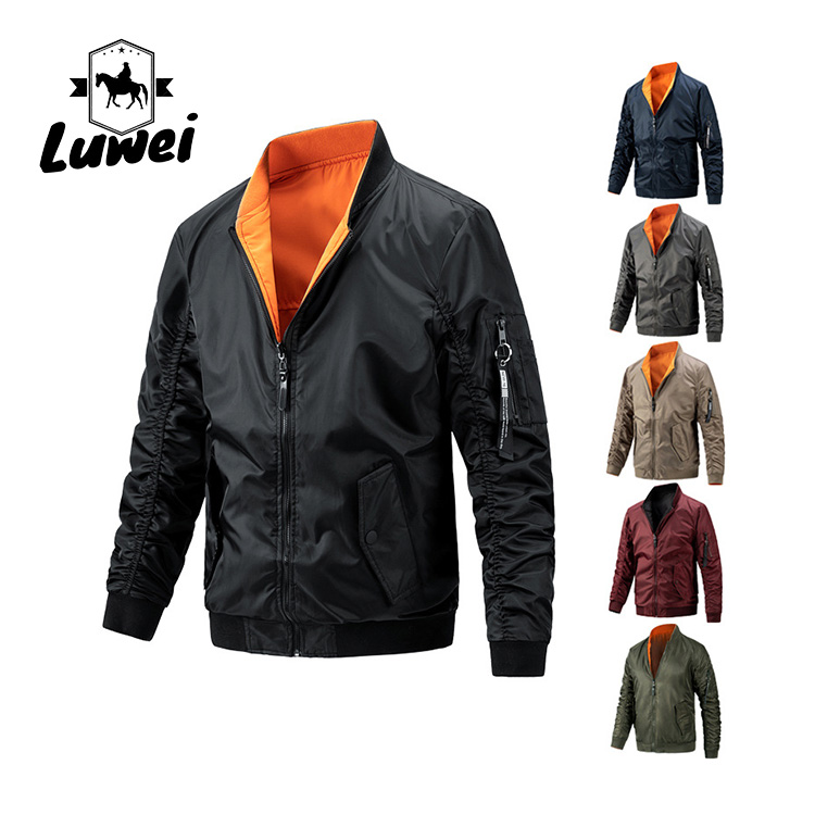 Oem Clothing Jaket Winter Windproof Bomber Utility Polyester Motorcycle Fabric Outdoor Collar Jackets for Mens