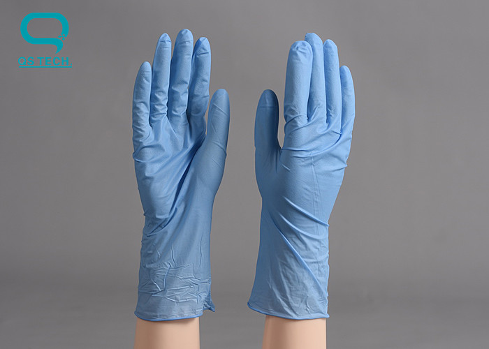 Blue Disposable Clean Room Nitrile Gloves Class 100