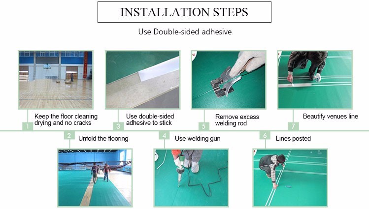 Wear Resistant PVC Vinyl Flooring Anti - Slip Colored Basketball Floor