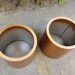 Paint baking technology golden round metal planter flower pot