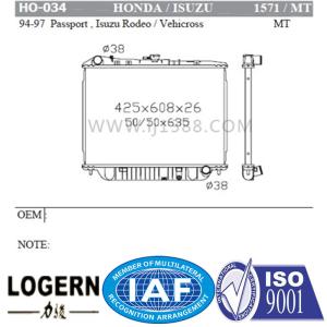 China Cooling Machine HONDA Car Radiator Used In Passport / Isuzu Rodeo / Vehicross'94-97 wholesale