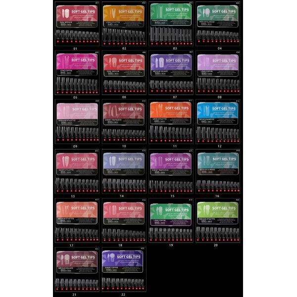 Clear Acrylic Long Nails Supplies Capsules Almond French Coffin Full Half Cover False Nails Artificial Nail Soft Gel Tips