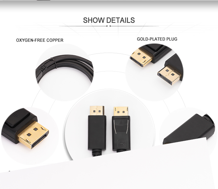 8K Dp1.4 Displayport 1.4 Cable 2M 5M 6.6Ft 6 Inch Displayport Cable