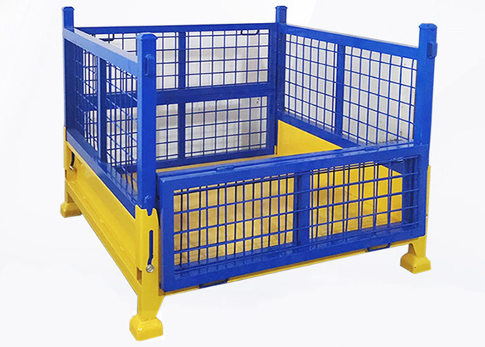Collapsible Wire Mesh Pallet Containers Welded Wire Cage Powder Coated Finish 1200*1000mm