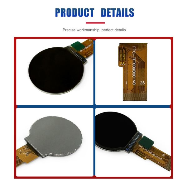 0.9 Inch Round Tft Lcd Display 128x128 Resolution Viewing Direction IPS ST7735