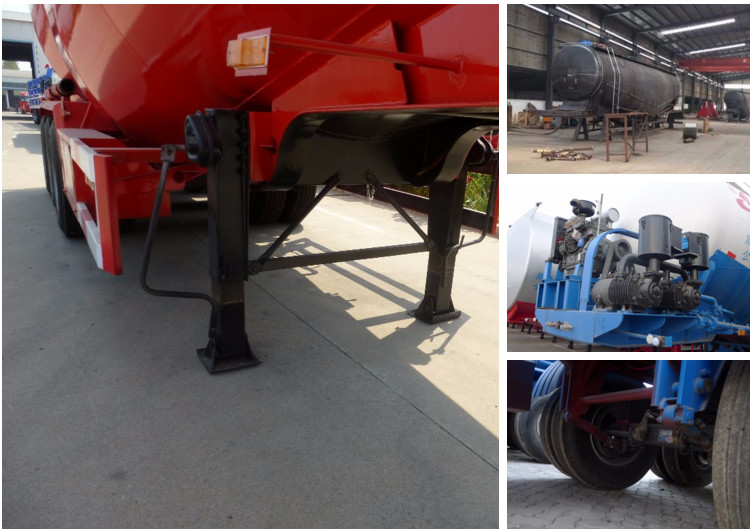 68-70cbm 4 Axle Tank Semi Trailer , Bulk Cement Trailer High Working Performnce