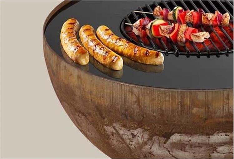 Camping Rusty Firewood Storage Brazier Corten Steel Round Fire Bowl Barbecue