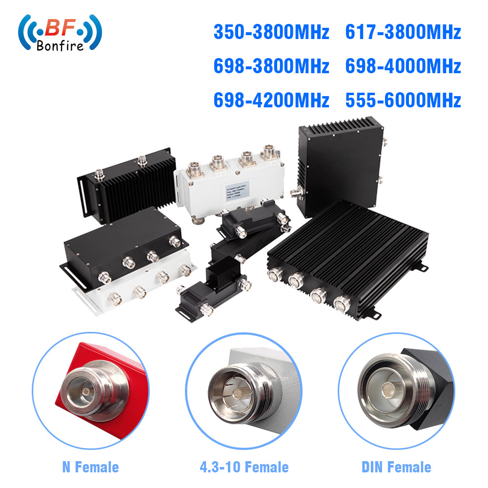 698-3800MHz 4 in 1 out Low Pim Hybrid Coupler DIN-F