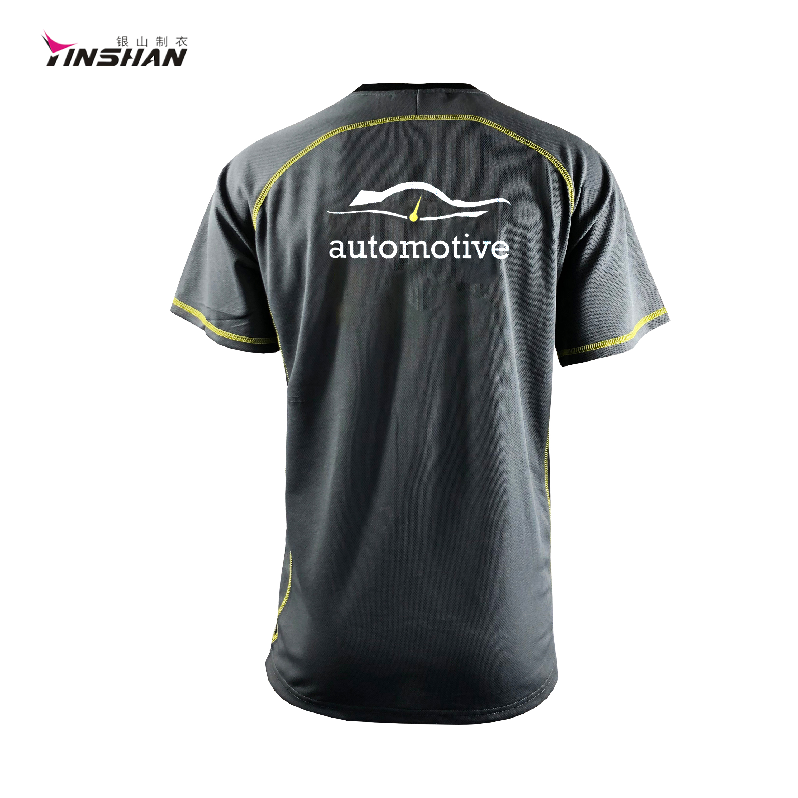 Polyester Cotton Men's Racing Short Sleeve T-shirts with Quick Dry Fabric Customized