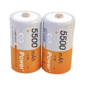 China 1.2V Rechargeable NiMH Battery 5500mAh D Size Eco batteries Supermarket Sale Wholesale wholesale