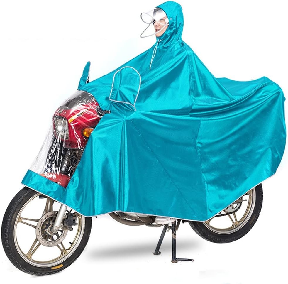 Unisex Adult Rain Poncho Outdoors Bike Ebike Motorcycle Scooter Cycling Jacket Raincoat Hooded Cape, Purple, 6XL