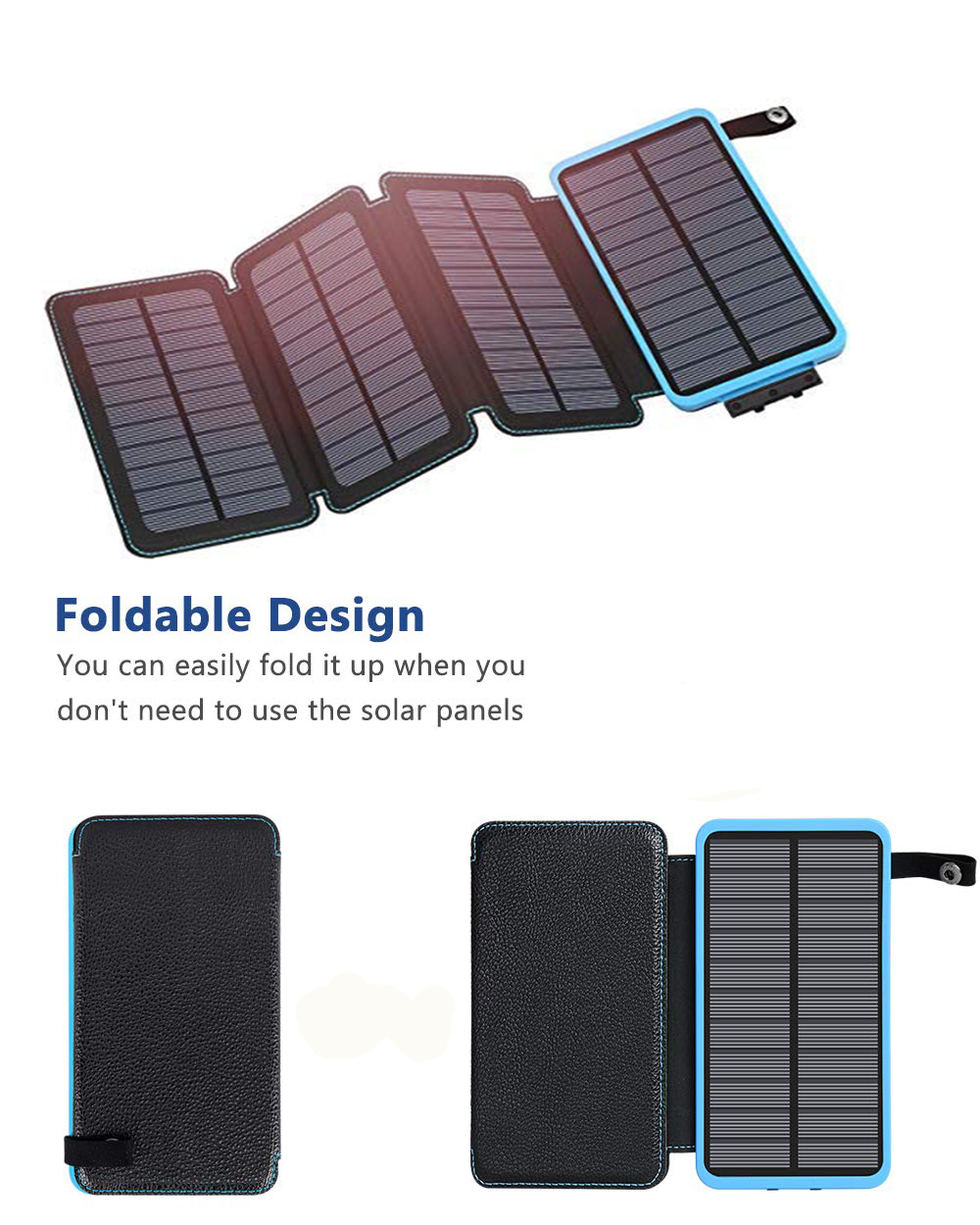 Water Proof Travel Solar Power Bank 20000mah Solar Charger For Mobile Phone