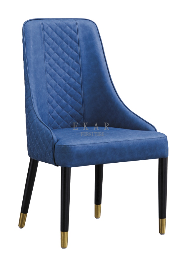 High Back Nordic Design Metal Leg Modern Dining Chair