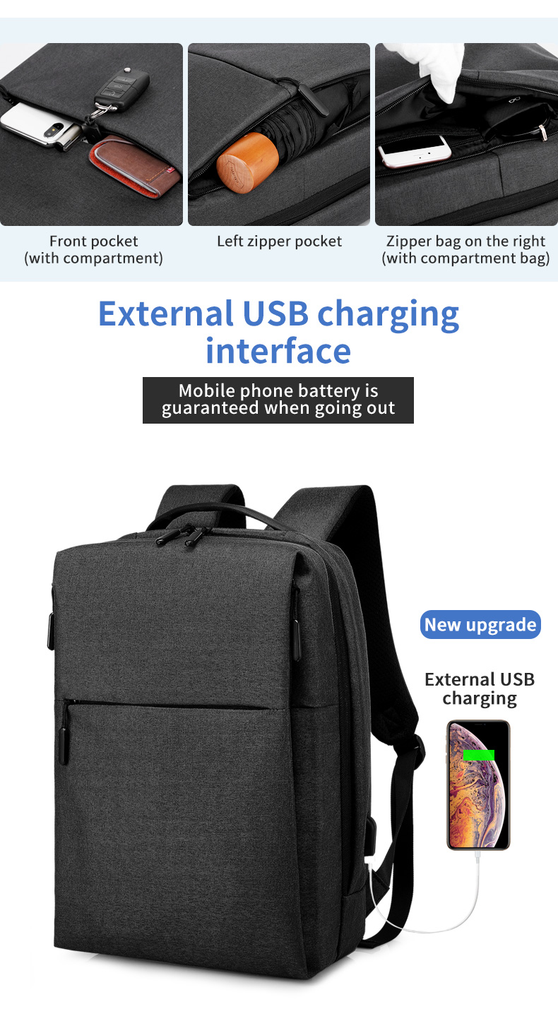 Factory high quality new men's backpack custom logo large capacity waterproof anti theft business Laptop Backpack