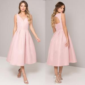 China Pink Sleeveless Open Back Long Dress Woman wholesale