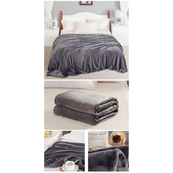 Soft Luxury Hotel Blankets 100% Polyester Flannel Blanket With Printing Pattern