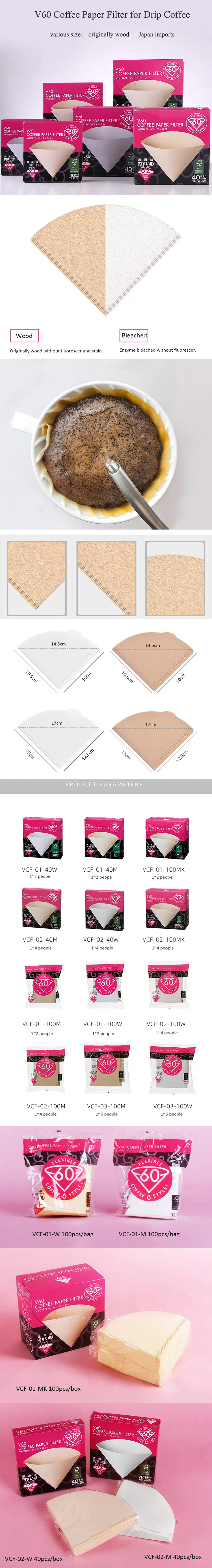 Heat Seal V Shape Wooden Pulp Coffee Bag Filter Biodegradable