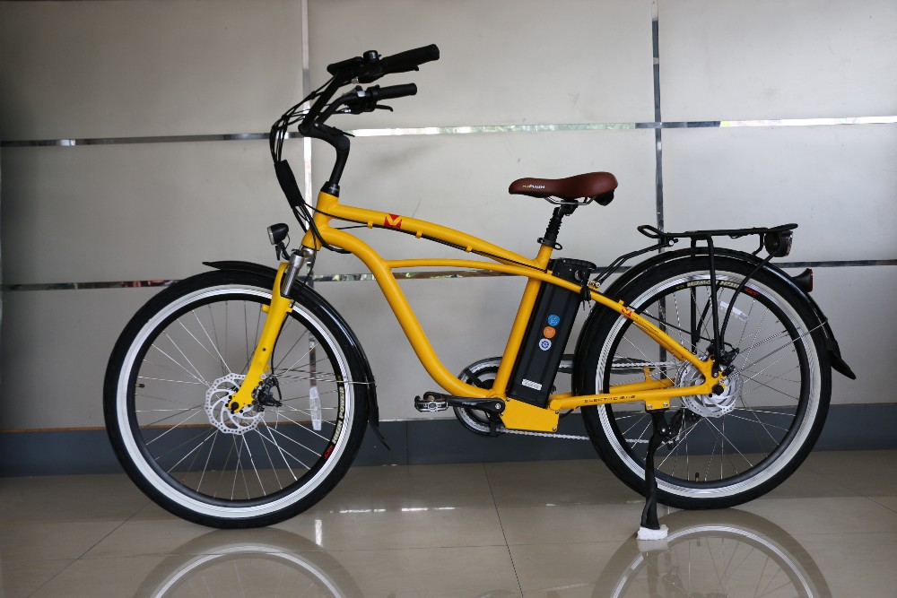 26 Inch 500W 48V Beach Cruiser Electric Bike With Double Disk Brakes And LCD Display