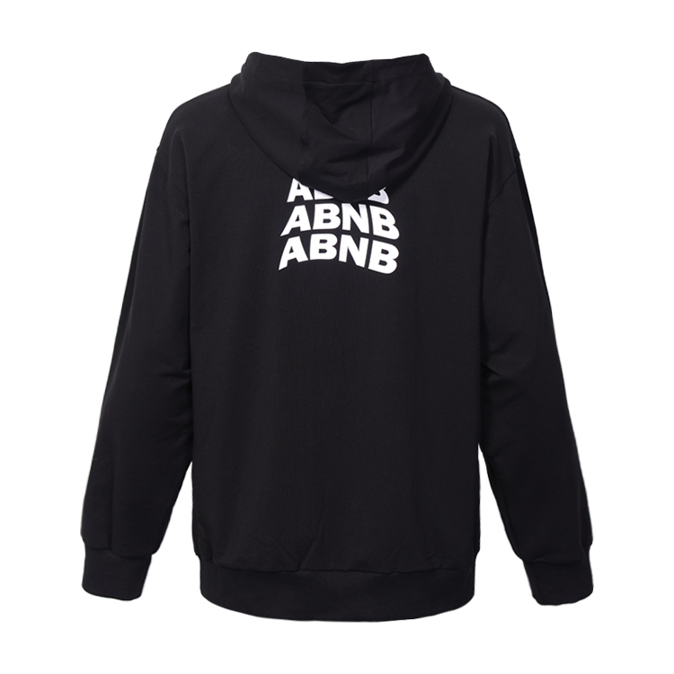 Casual Black Zip Up Hoodie Mens Embroidered Pattern Single Package Size 40 X 30 X 0.6 Cm