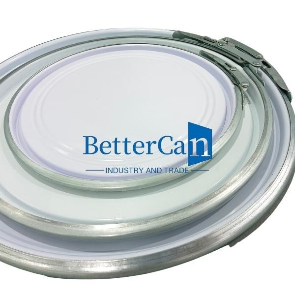 0.35mm White Coating Metal Pail With Handle 5 Liter Lock Ring Bucket