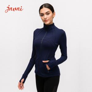 China 210gsm Digital Printing Gym Running Yoga Womens Sports Jacket With Thumb Holes wholesale