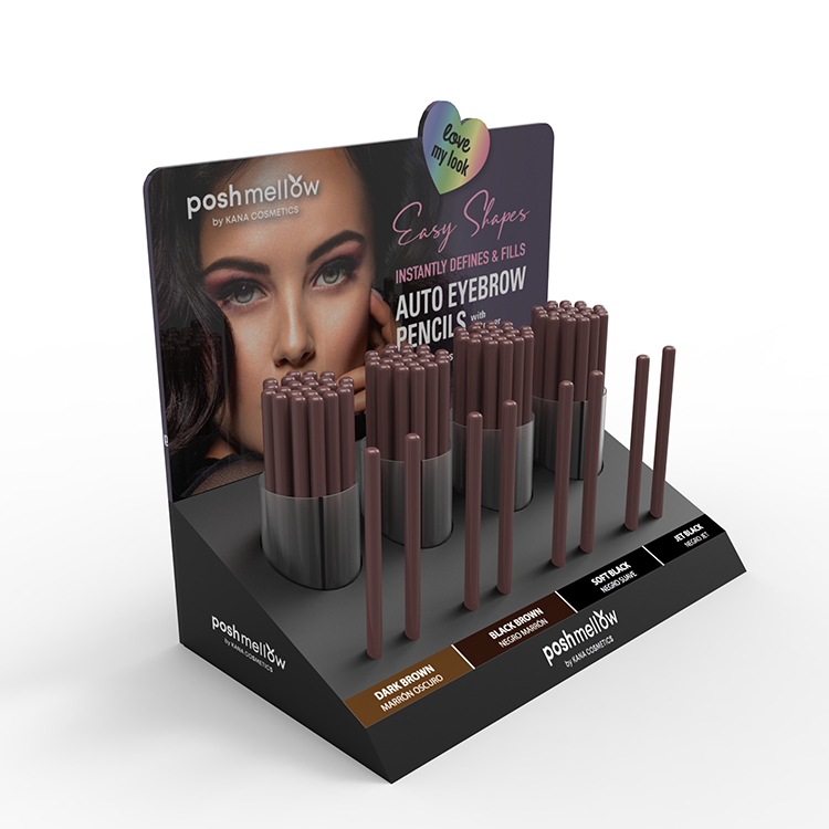 Customized PVC Display Stand Foam Board Eyebrow Pencils Display Racks For Cosmetics