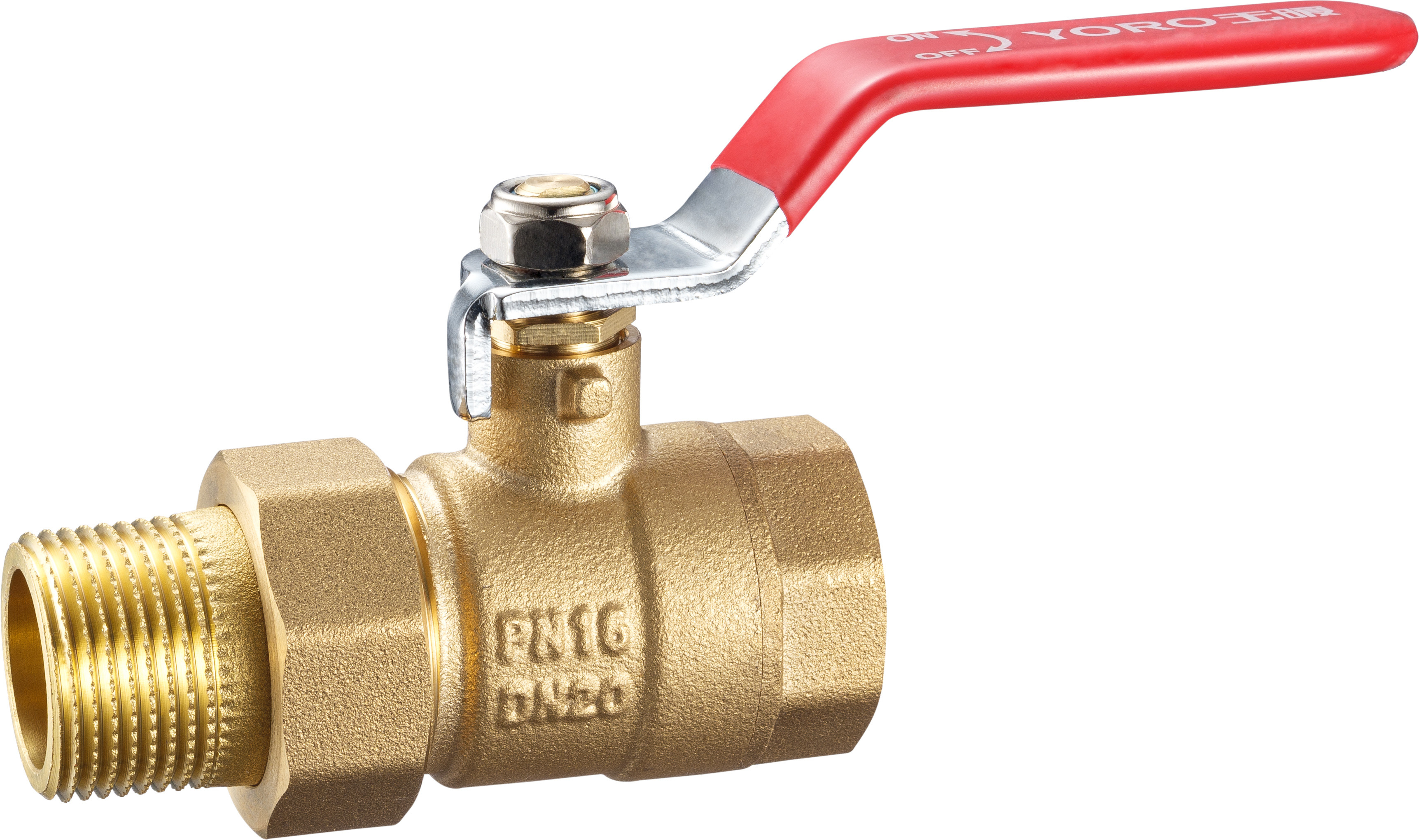 3308 3309 Brass Ball Valve DN15 DN20 DN25 DN32 Stem Packing Nut Design with Flexible Male threaded Pipe Connection End