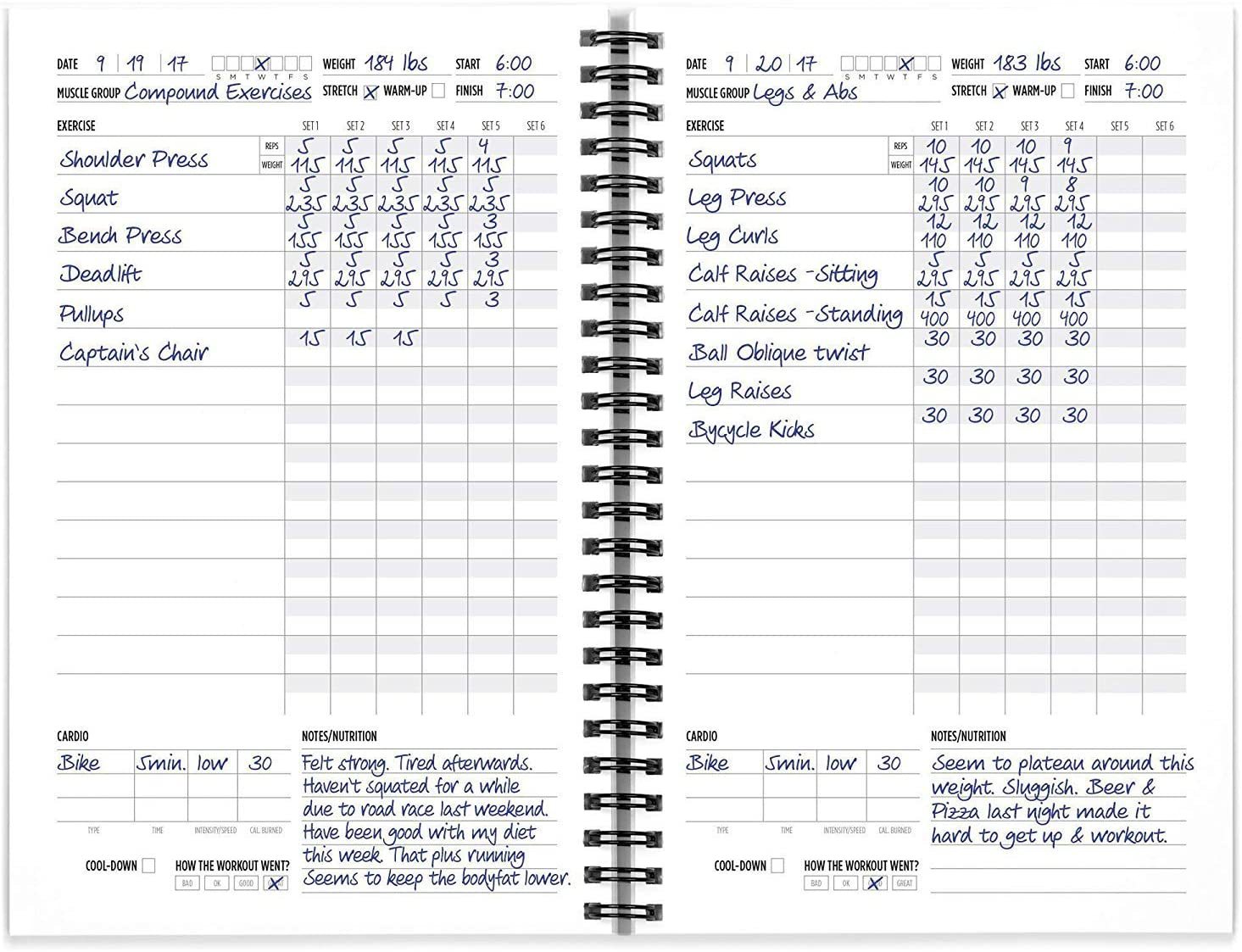 LOGO Customized Fitness Journal and Exercise Log Book for Daily Progress Tracking