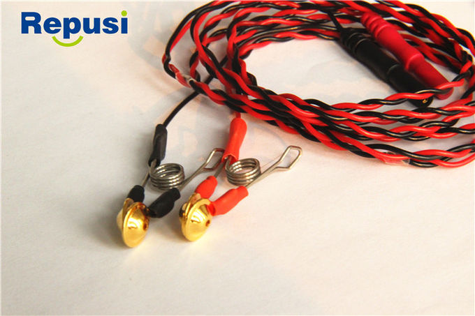 Non Disposable Gold Plated Plate With Ear Clip Electrode , Eeg Ear Electrode