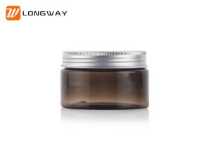 China Plastic PET Cream Jar Amber Clear 20g with Aluminum Cap for Cosmetic Packaging wholesale