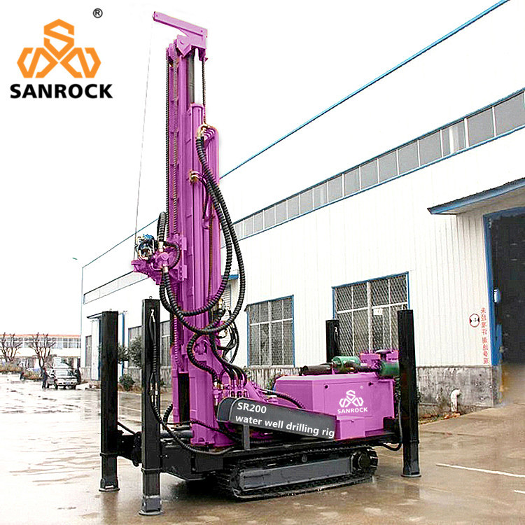 Hydraulic Portable Crawler Water Well Drilling Rig Borehole 200m Depth