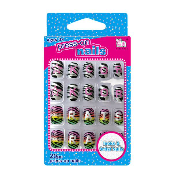 Leopard Kids Full Cover Fake Nails healthy For girls , Acrylic Fake Nails