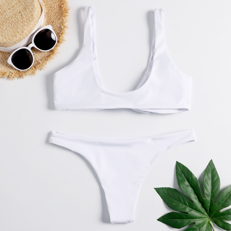 Tiered Layer Tie a Knot Front Top With Low waist Bikini swimsuit high cut