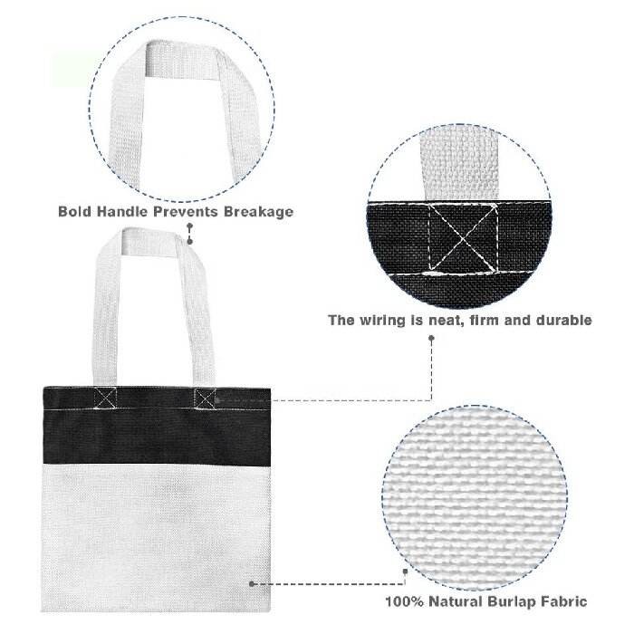 Custom Sublimation Linen Shopping Bag For Sublimation Printing