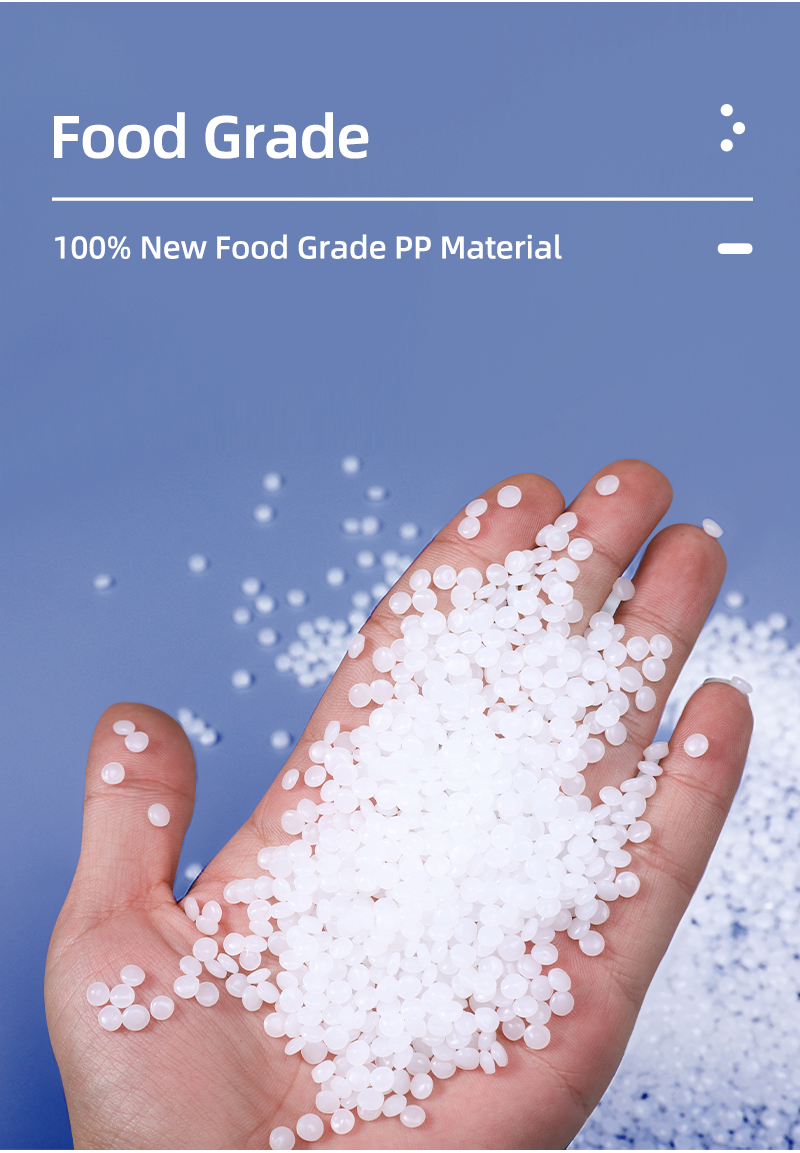 500ml PP Clear White Food Take Out Package Ice Cream Cookies Small Plastic Bucket With Handle Lid