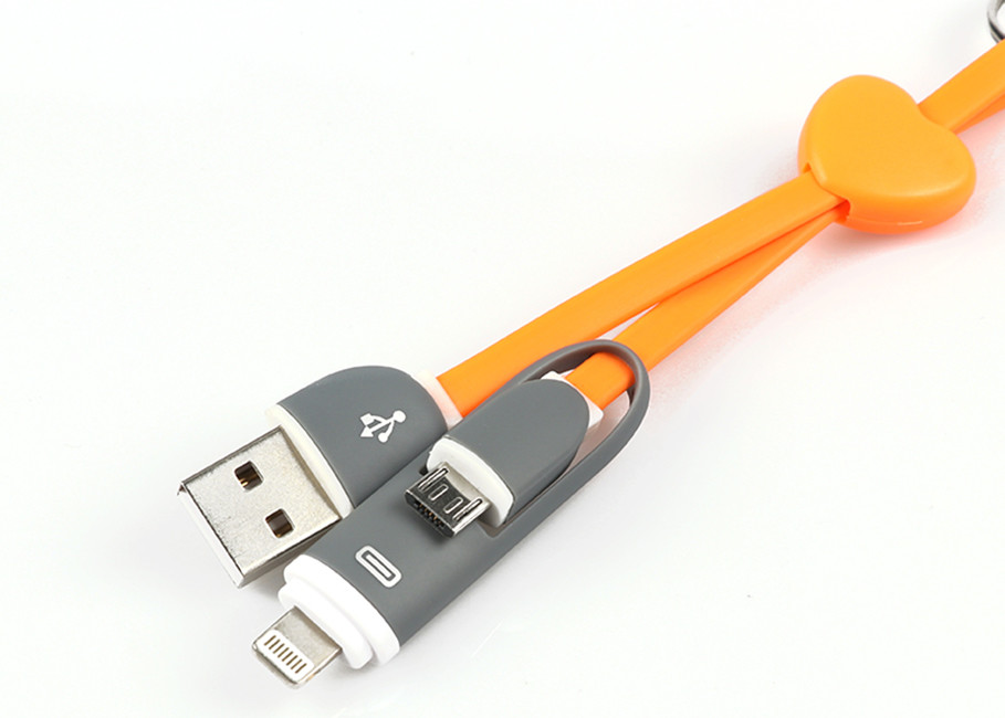 2 In 1 8 Pin Micro High Speed USB Cable , Smartphone USB Extension Wire